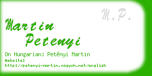 martin petenyi business card